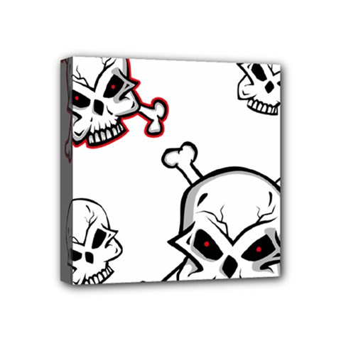 Illustration Vector Skull Mini Canvas 4  X 4  (stretched) by Mariart