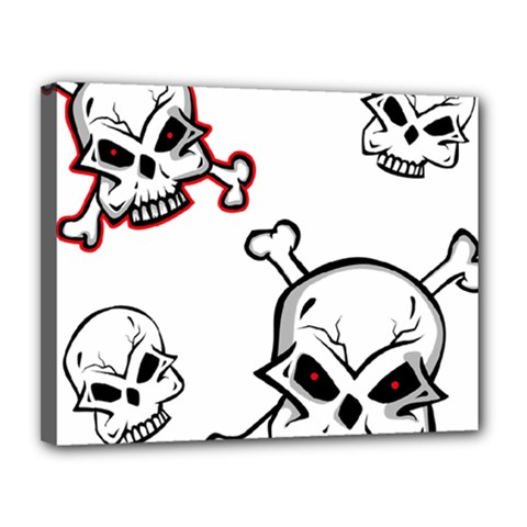 Illustration Vector Skull Canvas 14  X 11  (stretched) by Mariart