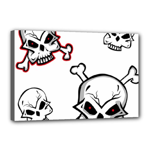 Illustration Vector Skull Canvas 18  X 12  (stretched) by Mariart