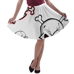 Illustration Vector Skull A-line Skater Skirt by Mariart