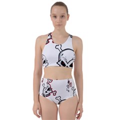 Illustration Vector Skull Racer Back Bikini Set