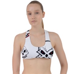 Illustration Vector Skull Criss Cross Racerback Sports Bra by Mariart