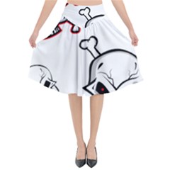 Illustration Vector Skull Flared Midi Skirt by Mariart