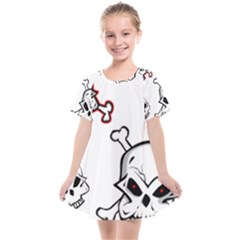 Illustration Vector Skull Kids  Smock Dress