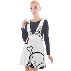 Illustration Vector Skull Plunge Pinafore Velour Dress