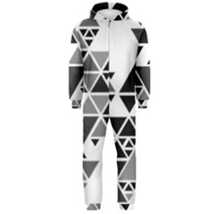 Gray Triangle Puzzle Hooded Jumpsuit (men)  by Mariart