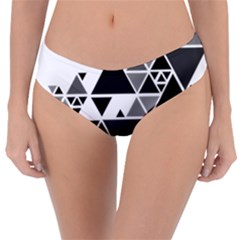 Gray Triangle Puzzle Reversible Classic Bikini Bottoms