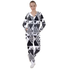 Gray Triangle Puzzle Women s Tracksuit