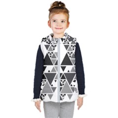 Gray Triangle Puzzle Kids  Hooded Puffer Vest