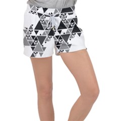 Gray Triangle Puzzle Women s Velour Lounge Shorts