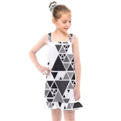 Gray Triangle Puzzle Kids  Overall Dress