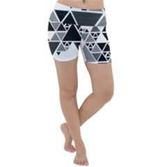 Gray Triangle Puzzle Lightweight Velour Yoga Shorts