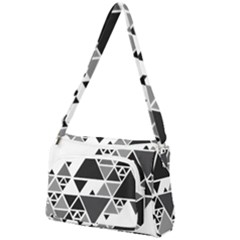 Gray Triangle Puzzle Front Pocket Crossbody Bag by Mariart