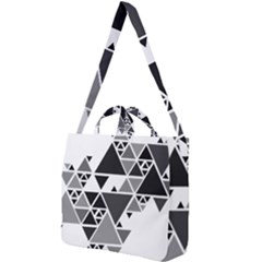 Gray Triangle Puzzle Square Shoulder Tote Bag