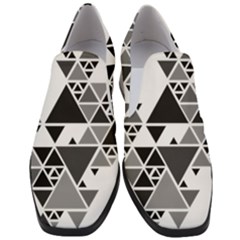 Gray Triangle Puzzle Slip On Heel Loafers