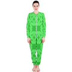 Green Magenta Wallpaper Seamless Pattern Onepiece Jumpsuit (ladies) 