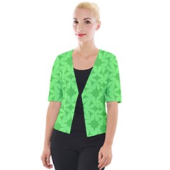 Green Magenta Wallpaper Seamless Pattern Cropped Button Cardigan by Mariart