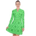 Green Magenta Wallpaper Seamless Pattern Long Sleeve Panel Dress View1