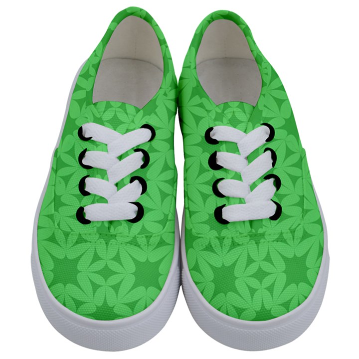 Green Magenta Wallpaper Seamless Pattern Kids  Classic Low Top Sneakers