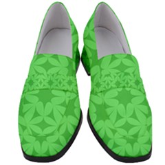 Green Magenta Wallpaper Seamless Pattern Women s Chunky Heel Loafers