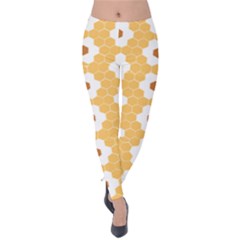 Hexagon Honeycomb Velvet Leggings by Mariart