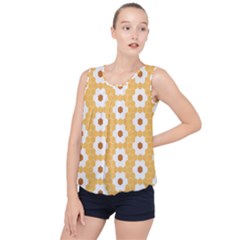 Hexagon Honeycomb Bubble Hem Chiffon Tank Top