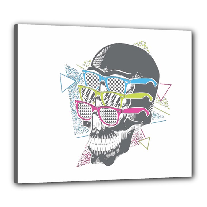 Illustration Skull Rainbow Canvas 24  x 20  (Stretched)