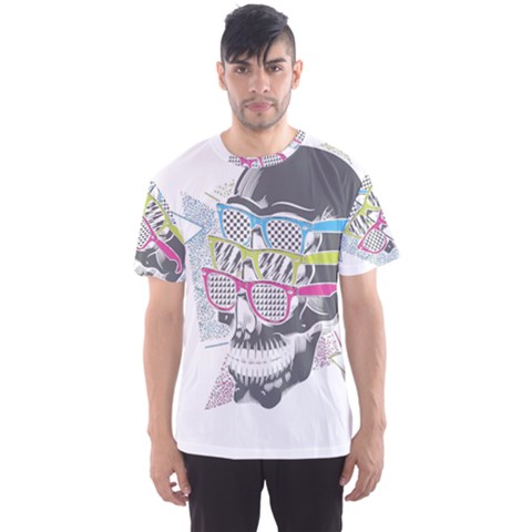 Illustration Skull Rainbow Men s Sports Mesh Tee by Mariart