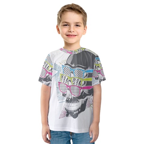 Illustration Skull Rainbow Kids  Sport Mesh Tee by Mariart