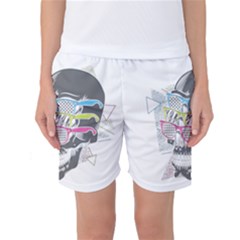 Illustration Skull Rainbow Women s Basketball Shorts by Mariart