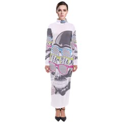 Illustration Skull Rainbow Turtleneck Maxi Dress by Mariart