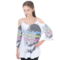 Illustration Skull Rainbow Flutter Tees