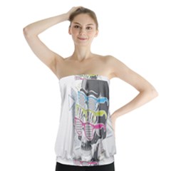 Illustration Skull Rainbow Strapless Top by Mariart