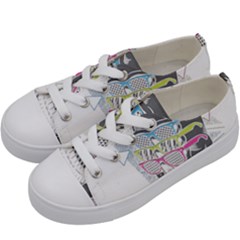 Illustration Skull Rainbow Kids  Low Top Canvas Sneakers by Mariart