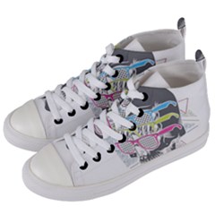 Illustration Skull Rainbow Women s Mid-top Canvas Sneakers by Mariart