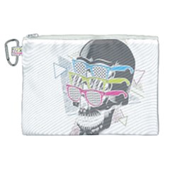 Illustration Skull Rainbow Canvas Cosmetic Bag (xl)