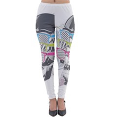 Illustration Skull Rainbow Lightweight Velour Leggings