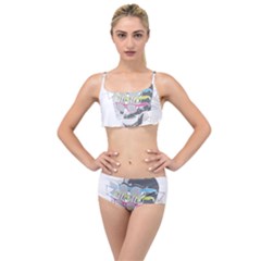 Illustration Skull Rainbow Layered Top Bikini Set