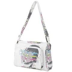 Illustration Skull Rainbow Front Pocket Crossbody Bag