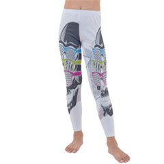 Illustration Skull Rainbow Kids  Lightweight Velour Leggings by Mariart