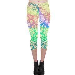 Hippie Fabric Background Tie Dye Capri Leggings  by Mariart