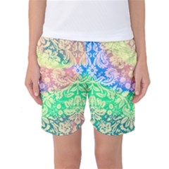 Hippie Fabric Background Tie Dye Women s Basketball Shorts by Mariart