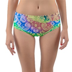 Hippie Fabric Background Tie Dye Reversible Mid-waist Bikini Bottoms by Mariart