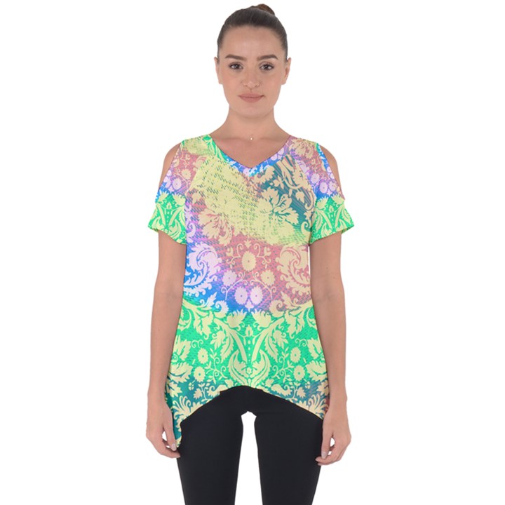 Hippie Fabric Background Tie Dye Cut Out Side Drop Tee