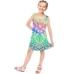 Hippie Fabric Background Tie Dye Kids  Tunic Dress by Mariart