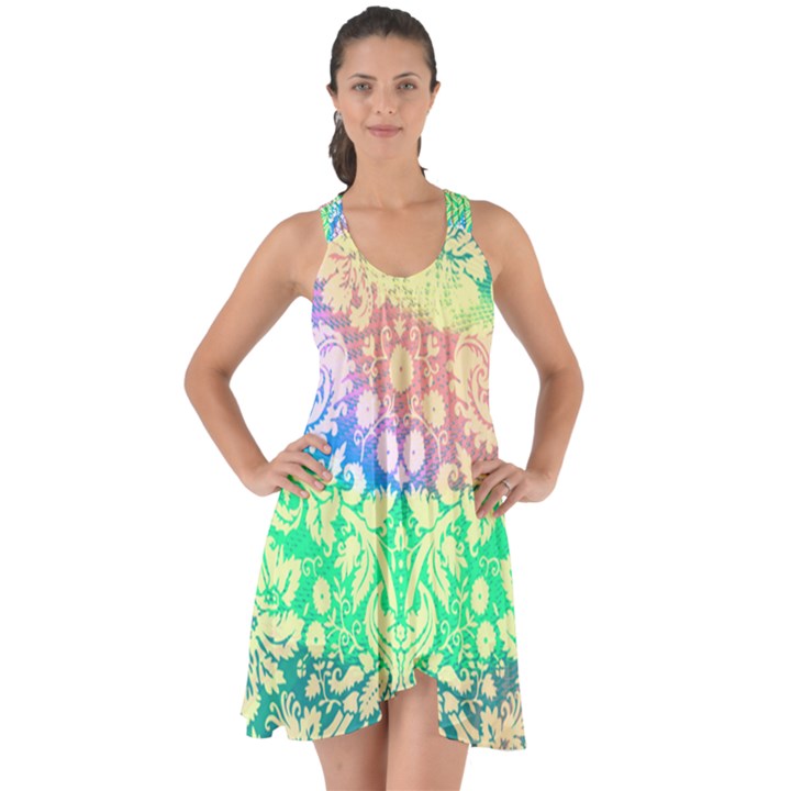 Hippie Fabric Background Tie Dye Show Some Back Chiffon Dress