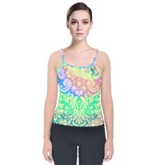 Hippie Fabric Background Tie Dye Velvet Spaghetti Strap Top