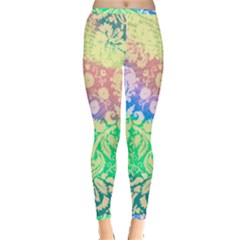 Hippie Fabric Background Tie Dye Inside Out Leggings