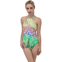 Hippie Fabric Background Tie Dye Go With The Flow One Piece Swimsuit