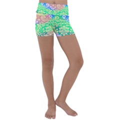 Hippie Fabric Background Tie Dye Kids  Lightweight Velour Yoga Shorts